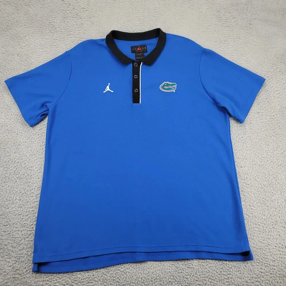 Jordan Shirt Mens XL Blue‎ Jumpman Polo Florida Gators NCAA Football Outdoors